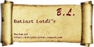 Batiszt Lotár névjegykártya